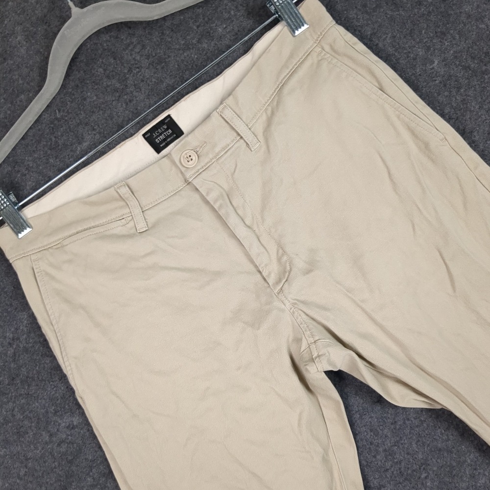 J.Crew Stretch Chino Pants Mens 30x30 Khaki Tan Slim Straight Cotton Trousers